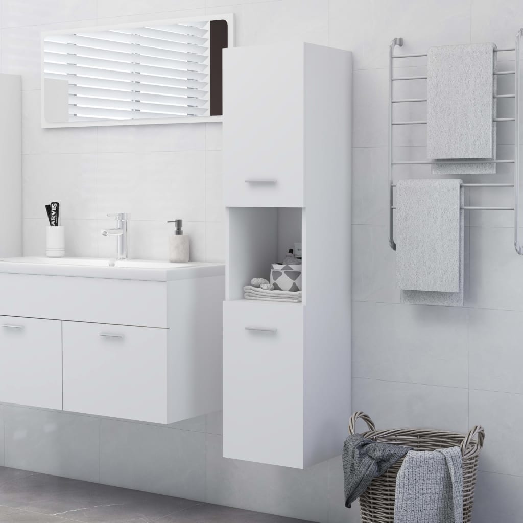 vidaXL Bathroom Cabinet White 30x30x130 cm Engineered Wood