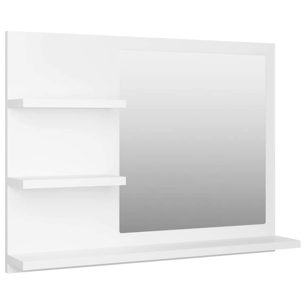 805006 vidaXL Bathroom Mirror White 60x10,5x45 cm Engineered Wood