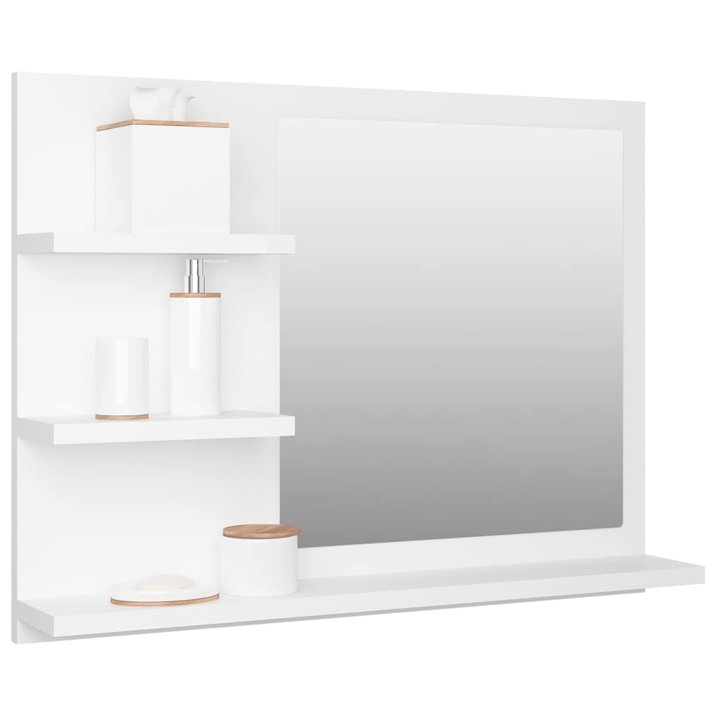 805006 vidaXL Bathroom Mirror White 60x10,5x45 cm Engineered Wood