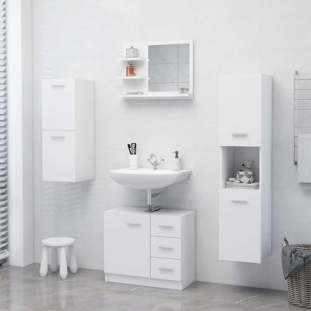 805006 vidaXL Bathroom Mirror White 60x10,5x45 cm Engineered Wood
