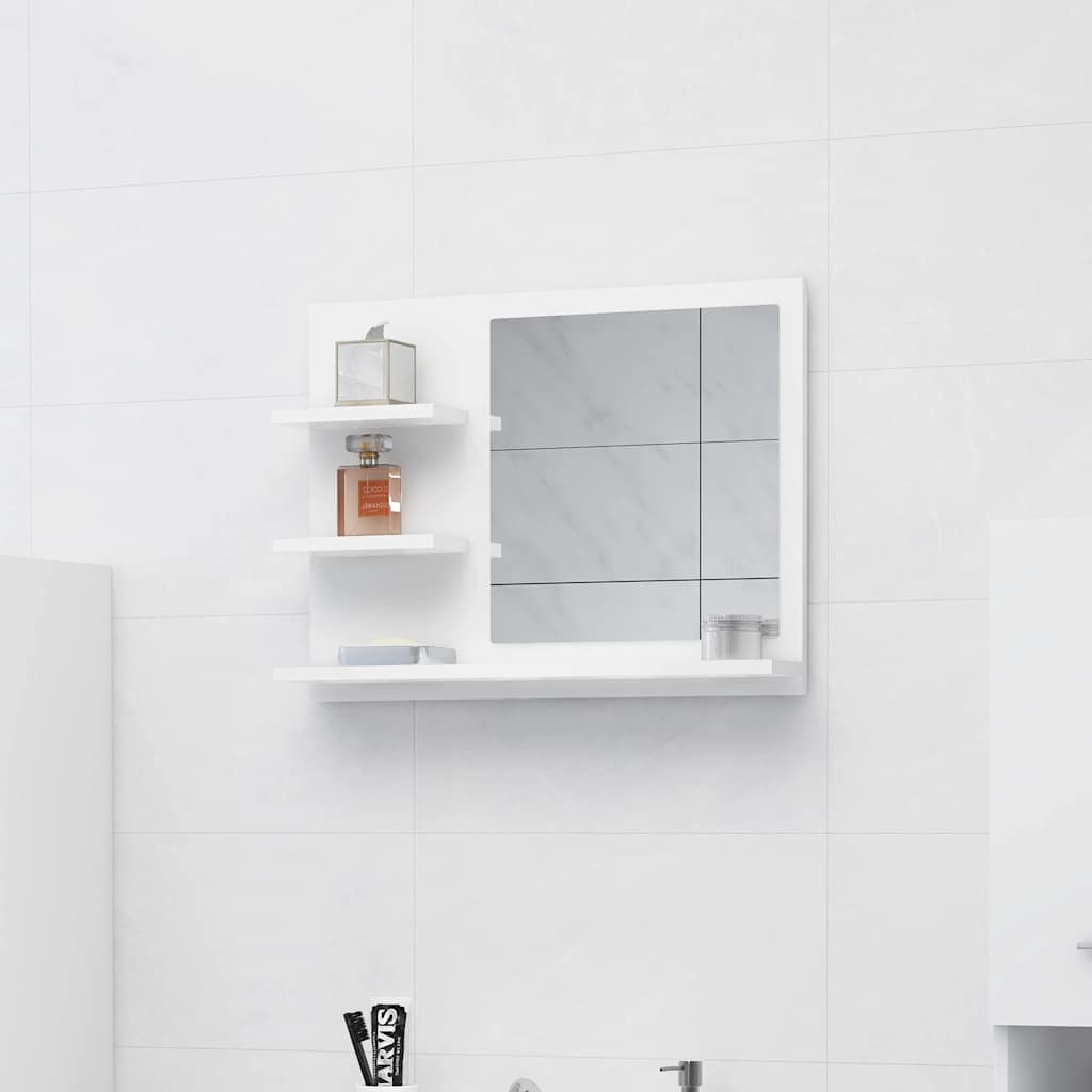Bathroom Mirror White 60x10.5x45 cm Engineered Wood