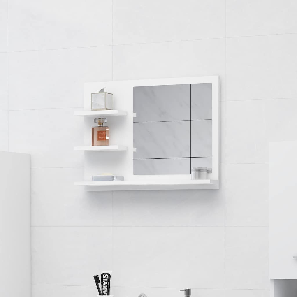 805006 vidaXL Bathroom Mirror White 60x10,5x45 cm Engineered Wood