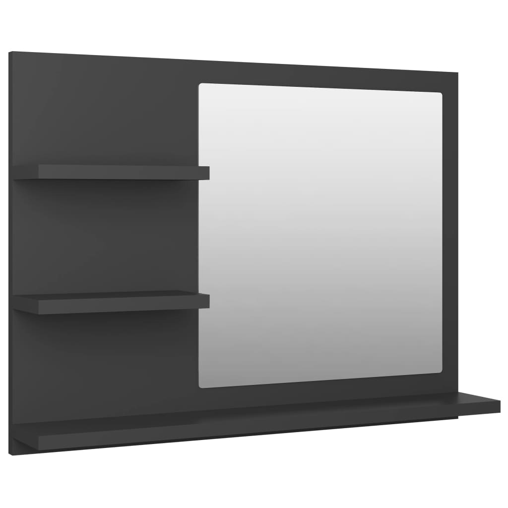 vidaXL Bathroom Mirror Grey 60x10.5x45 cm Engineered Wood