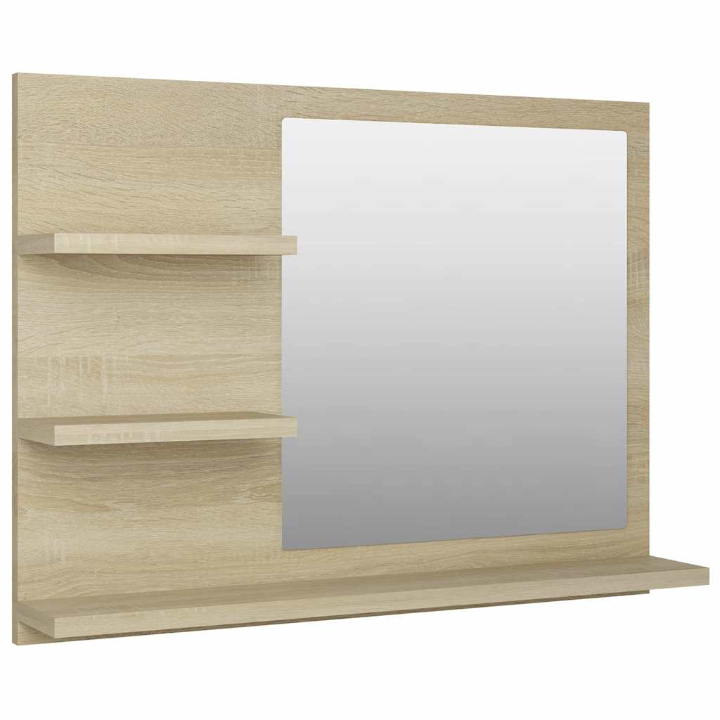 805009 vidaXL Bathroom Mirror Sonoma Oak 60x10,5x45 cm Engineered Wood