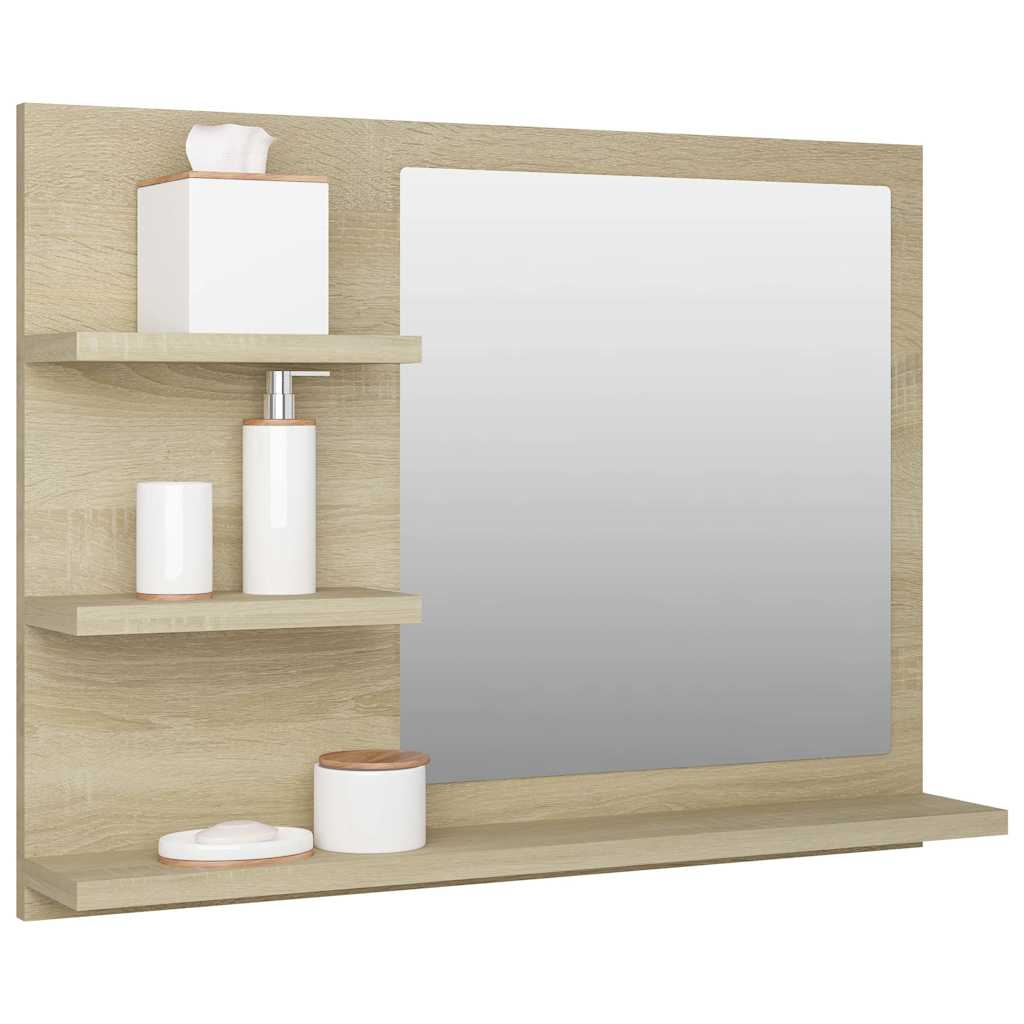 805009 vidaXL Bathroom Mirror Sonoma Oak 60x10,5x45 cm Engineered Wood