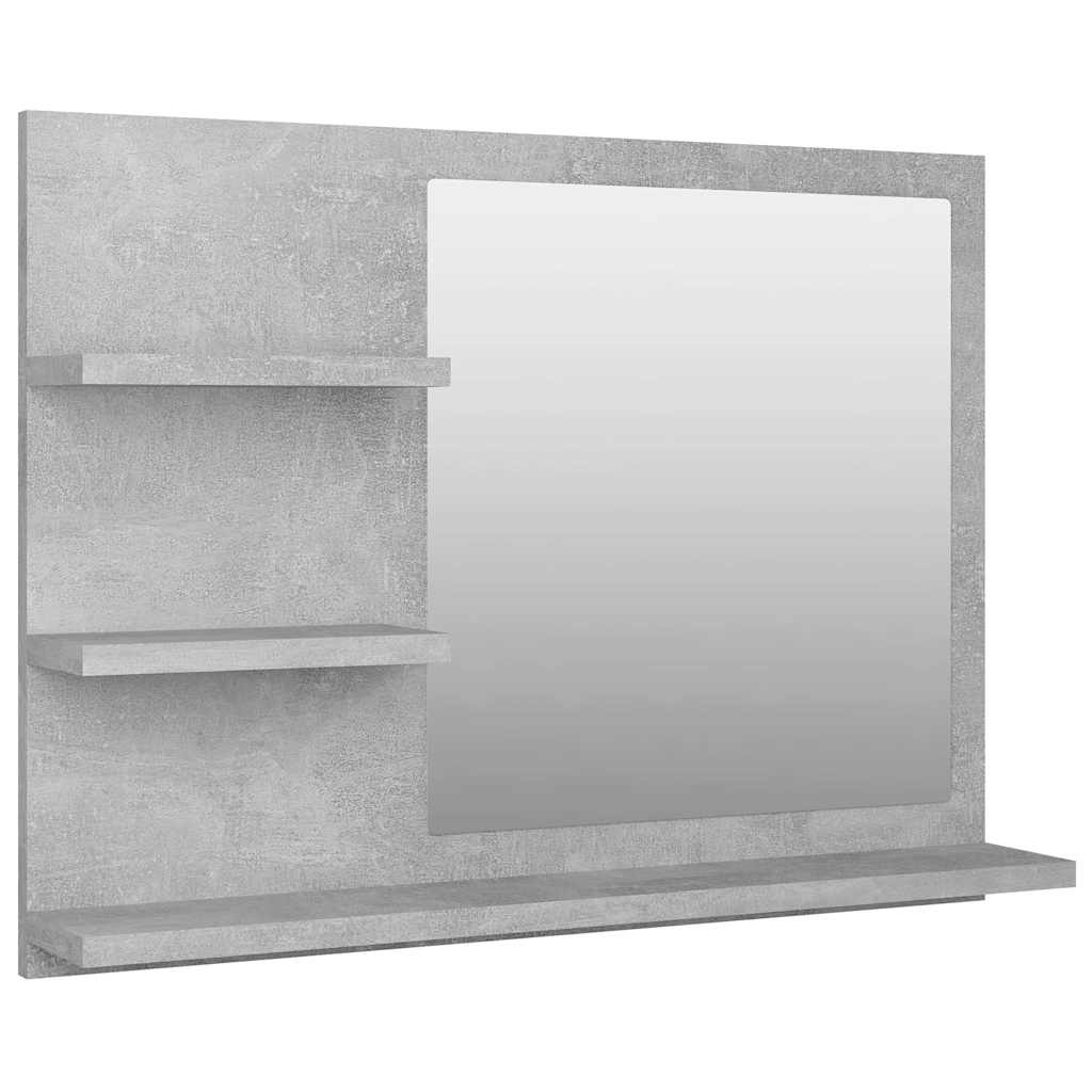 805010 vidaXL Bathroom Mirror Concrete Grey 60x10,5x45 cm Engineered Wood