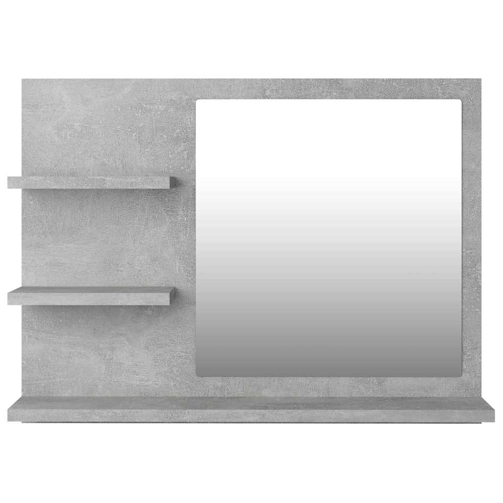 805010 vidaXL Bathroom Mirror Concrete Grey 60x10,5x45 cm Engineered Wood
