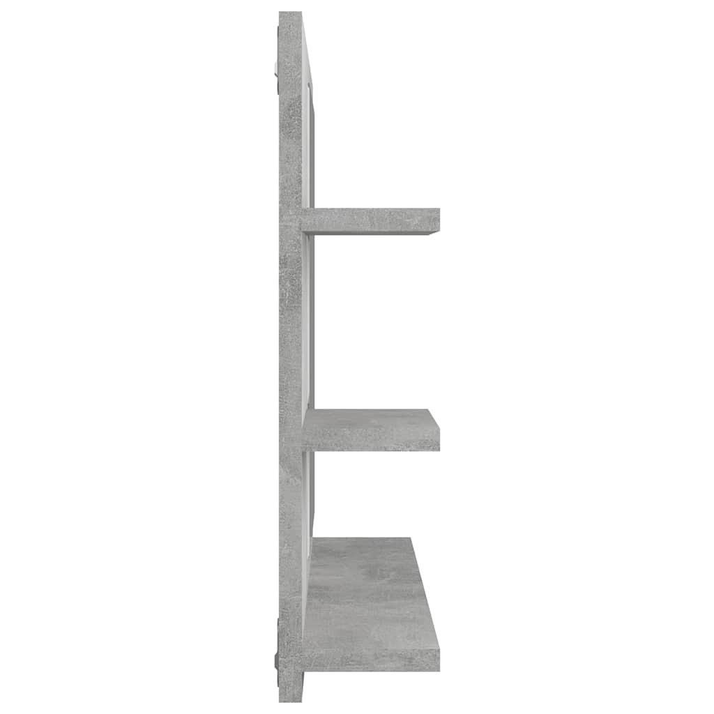 805010 vidaXL Bathroom Mirror Concrete Grey 60x10,5x45 cm Engineered Wood