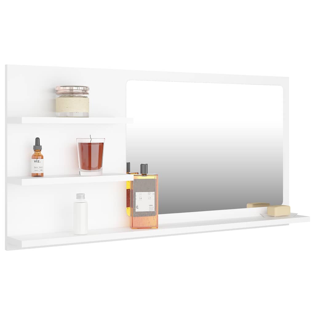 805015 vidaXL Bathroom Mirror White 90x10,5x45 cm Engineered Wood