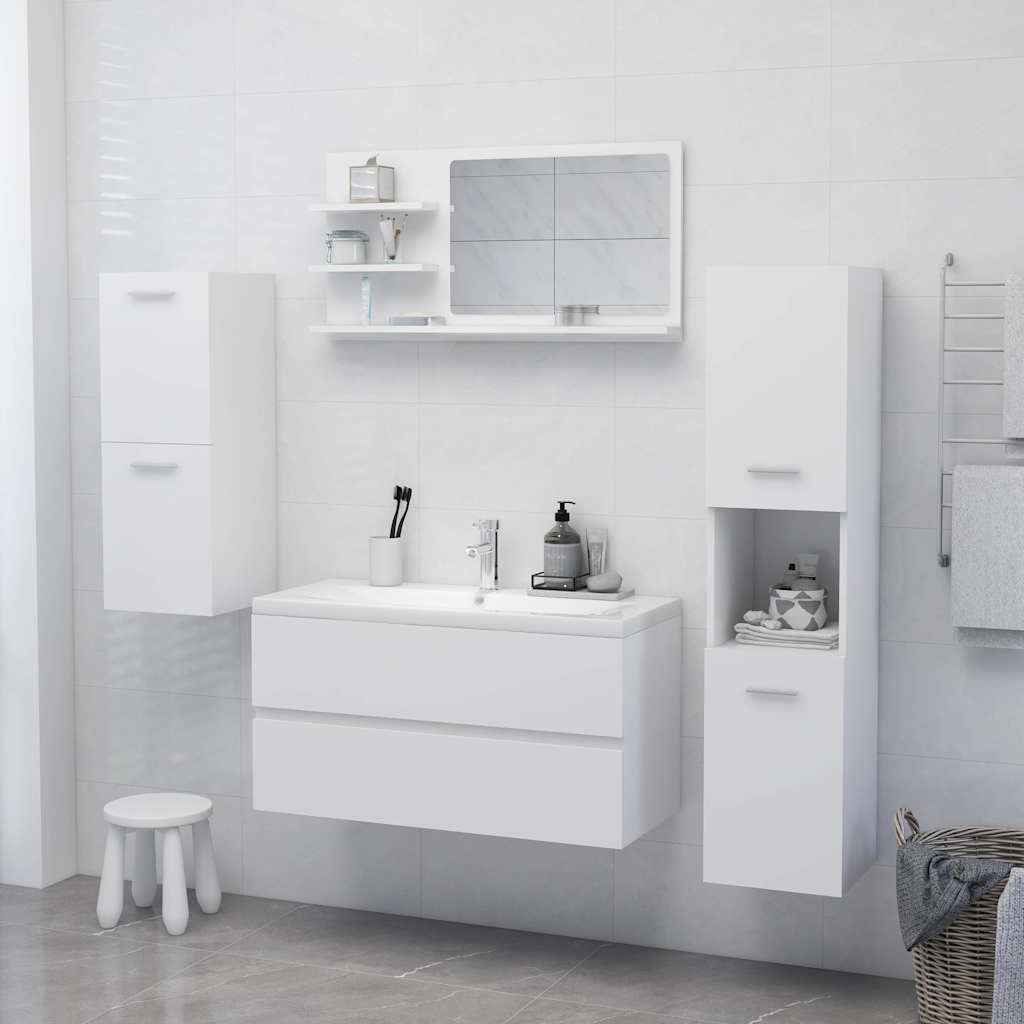 805015 vidaXL Bathroom Mirror White 90x10,5x45 cm Engineered Wood