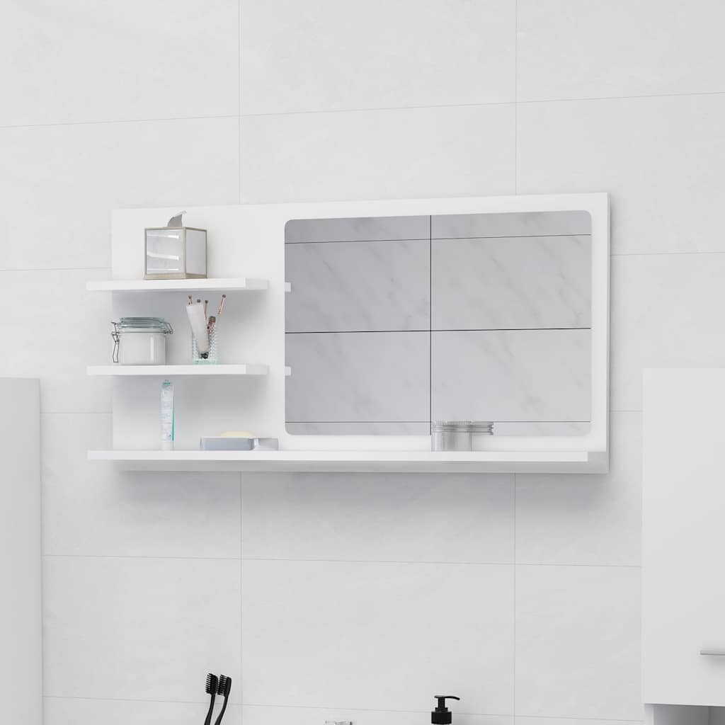 805015 vidaXL Bathroom Mirror White 90x10,5x45 cm Engineered Wood