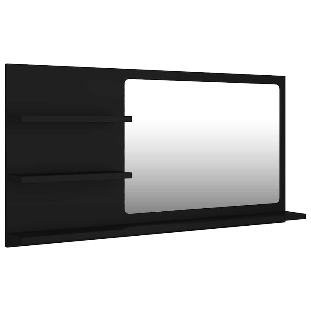 805016 vidaXL Bathroom Mirror Black 90x10,5x45 cm Engineered Wood