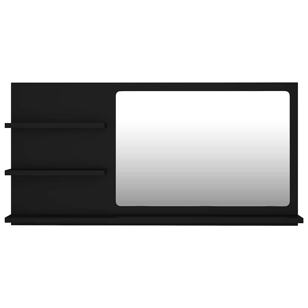 805016 vidaXL Bathroom Mirror Black 90x10,5x45 cm Engineered Wood
