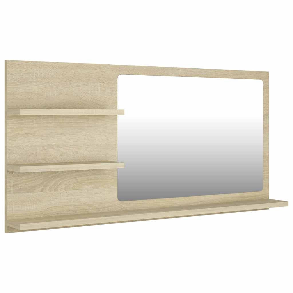 805018 vidaXL Bathroom Mirror Sonoma Oak 90x10,5x45 cm Engineered Wood