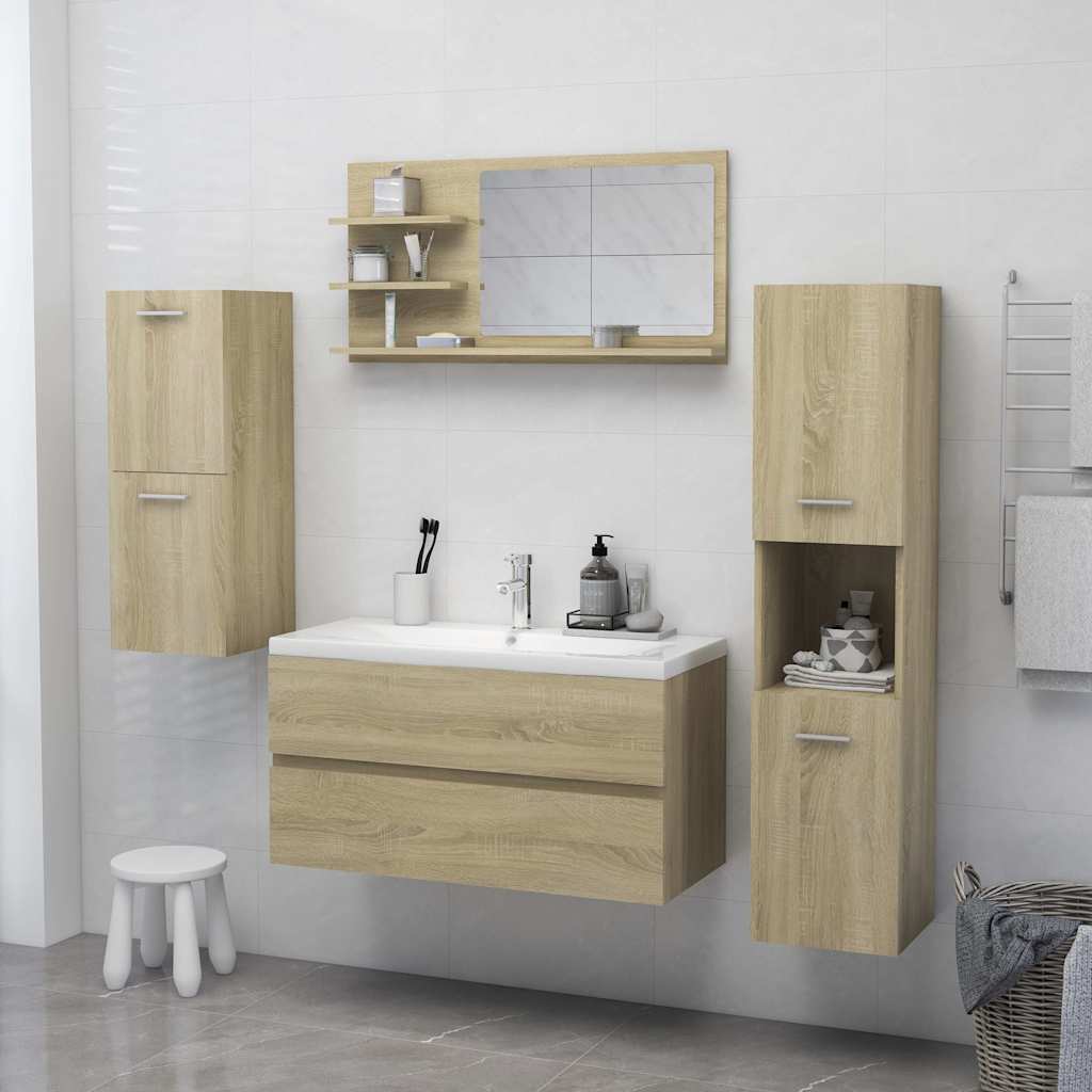 805018 vidaXL Bathroom Mirror Sonoma Oak 90x10,5x45 cm Engineered Wood