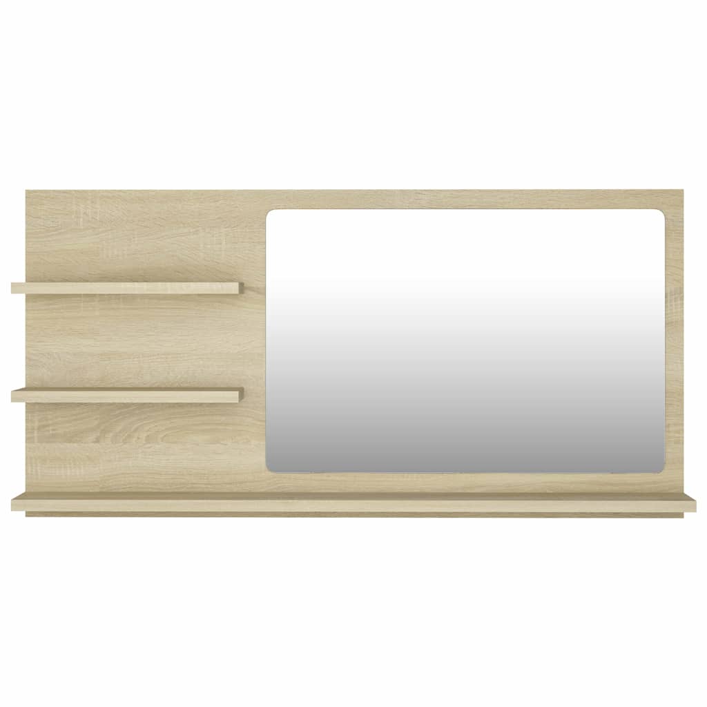 805018 vidaXL Bathroom Mirror Sonoma Oak 90x10,5x45 cm Engineered Wood