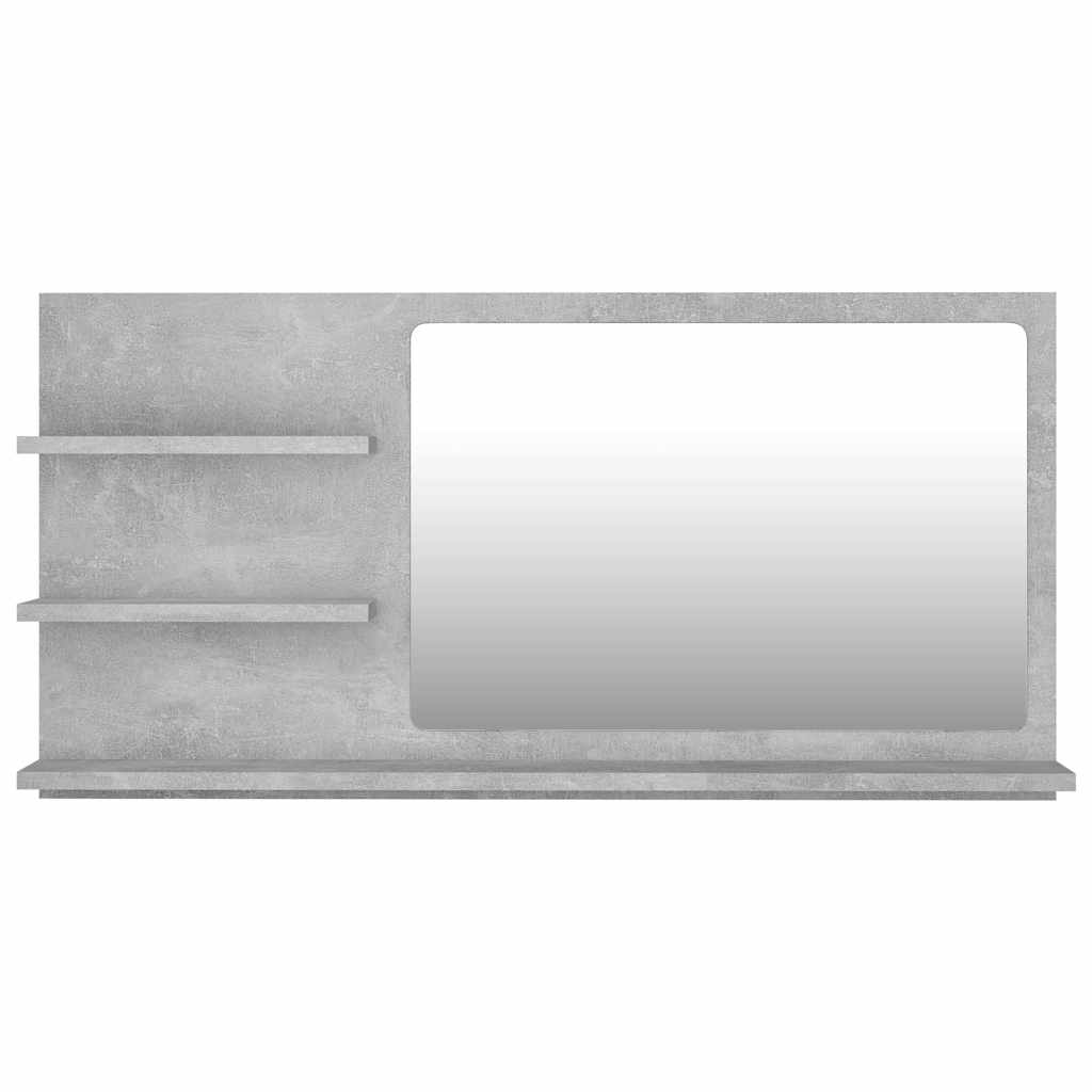805019 vidaXL Bathroom Mirror Concrete Grey 90x10,5x45 cm Engineered Wood