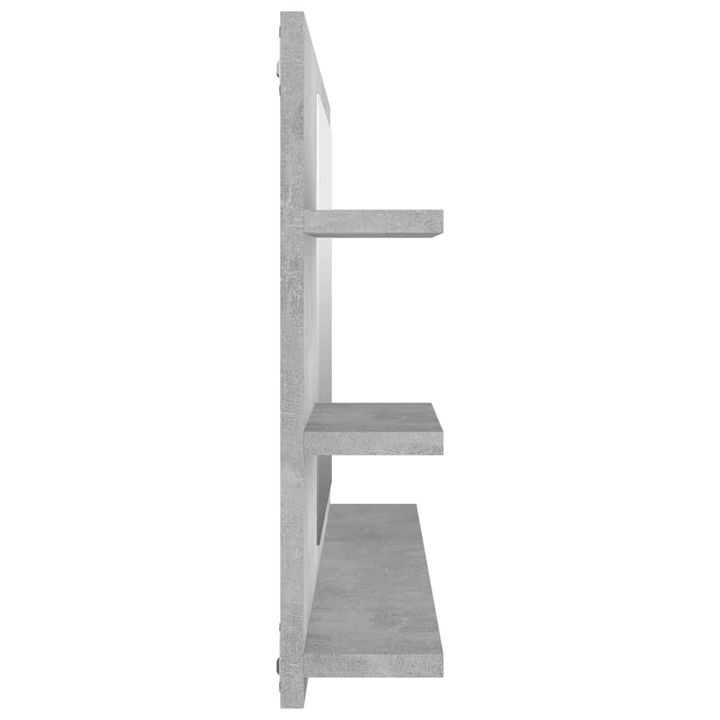 805019 vidaXL Bathroom Mirror Concrete Grey 90x10,5x45 cm Engineered Wood