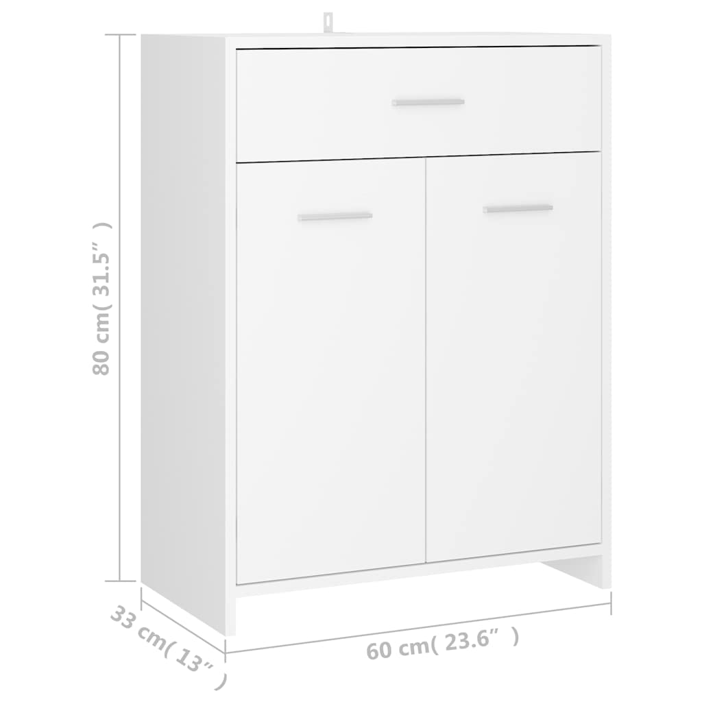 805024 vidaXL Bathroom Cabinet White 60x33x80 cm Engineered Wood