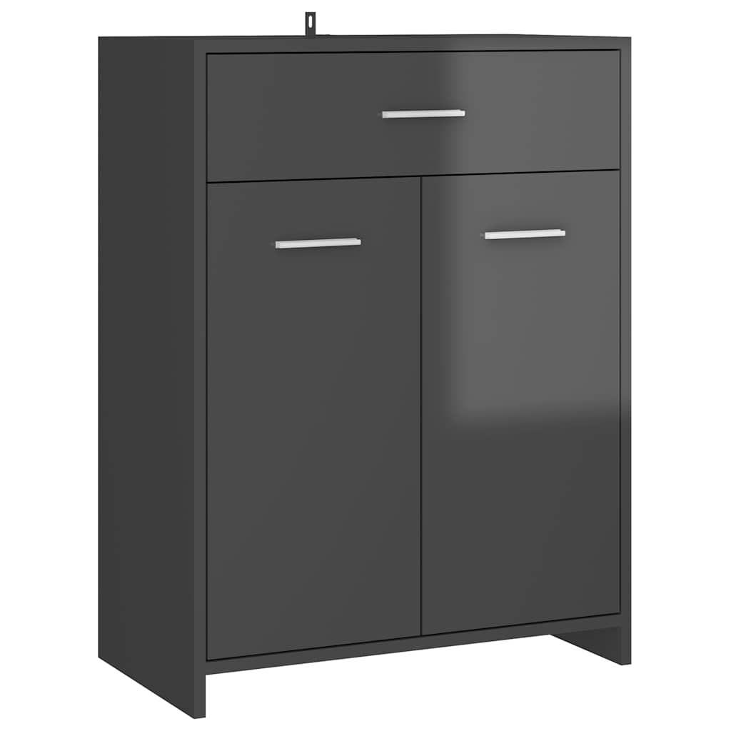 vidaXL Bathroom Cabinet High Gloss Grey 60x33x80 cm Engineered Wood