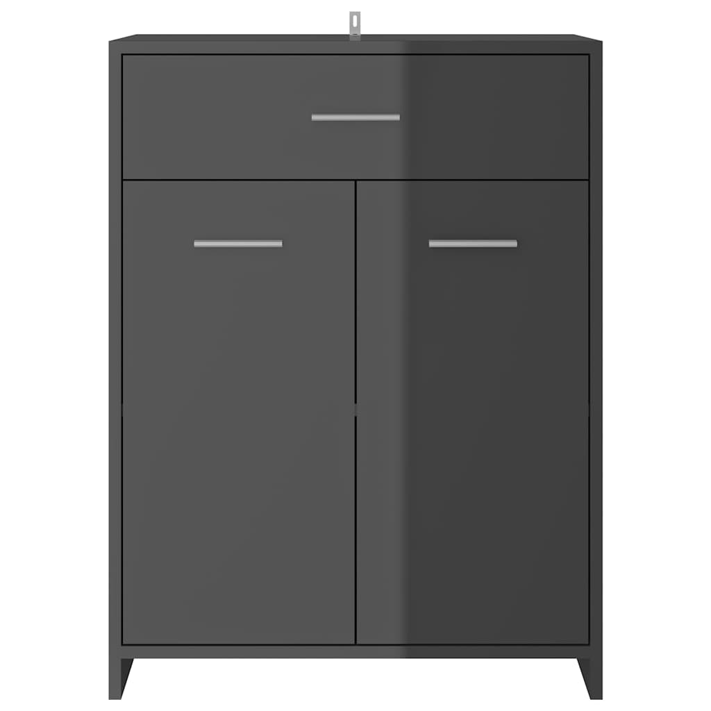 vidaXL Bathroom Cabinet High Gloss Grey 60x33x80 cm Engineered Wood