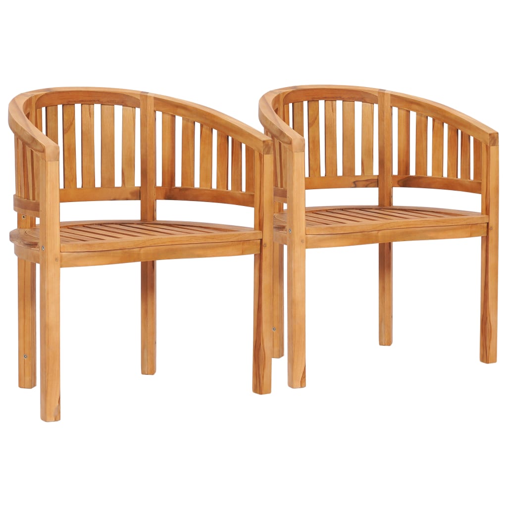 vidaXL 4 Piece Banana Garden Lounge Set Solid Teak Wood