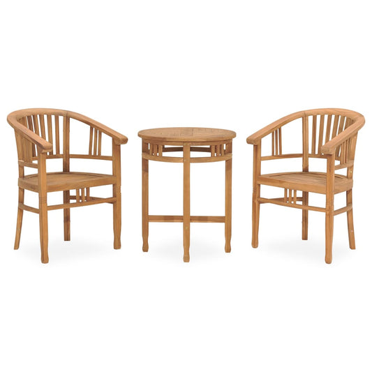 vidaXL 3 Piece Garden Dining Set Solid Teak Wood