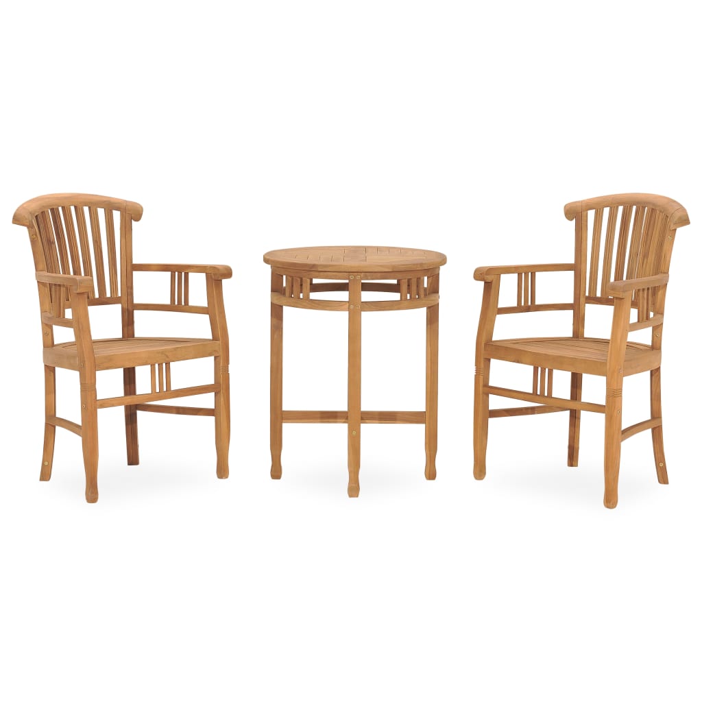 vidaXL 3 Piece Garden Dining Set Solid Teak Wood