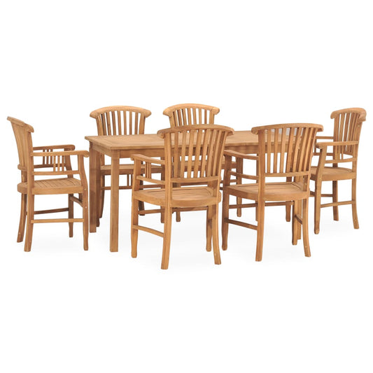 vidaXL 7 Piece Garden Dining Set Solid Teak Wood