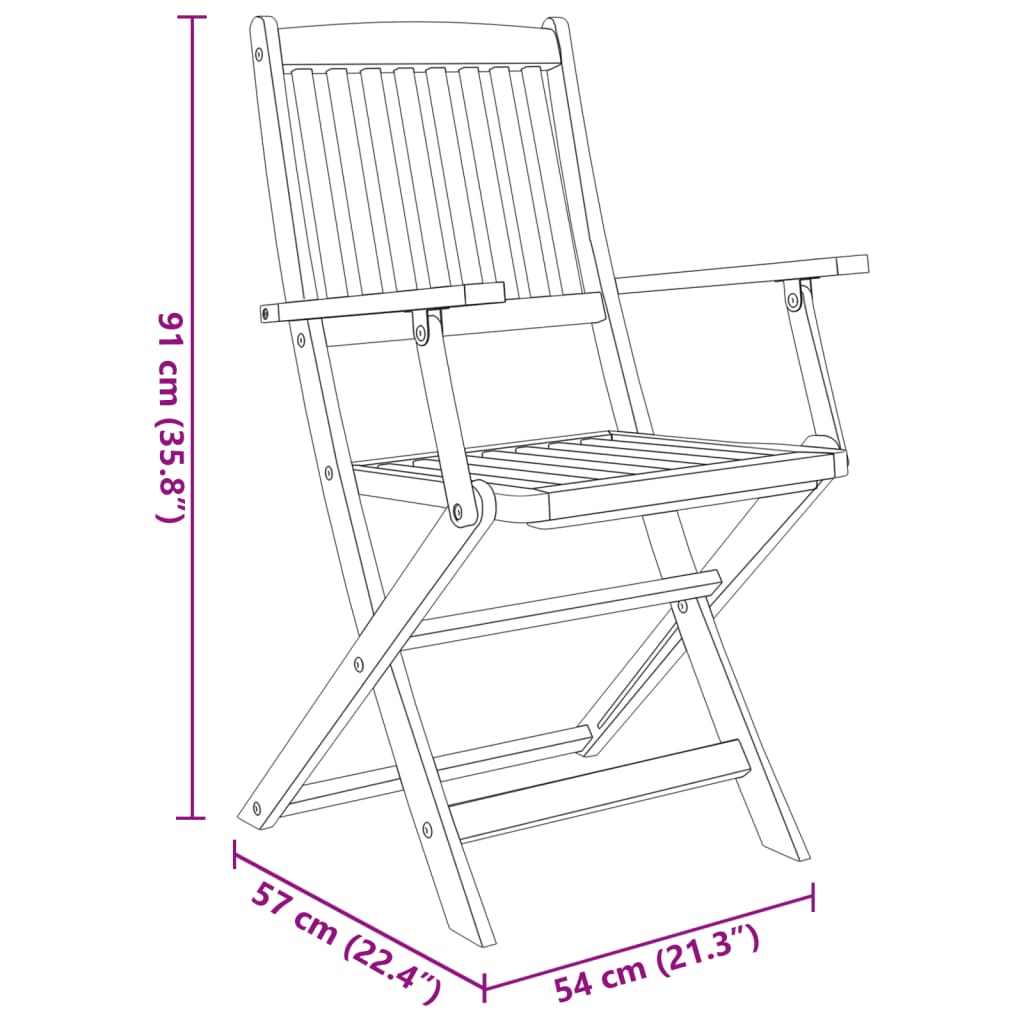 vidaXL 5 Piece Folding Garden Dining Set Solid Acacia Wood