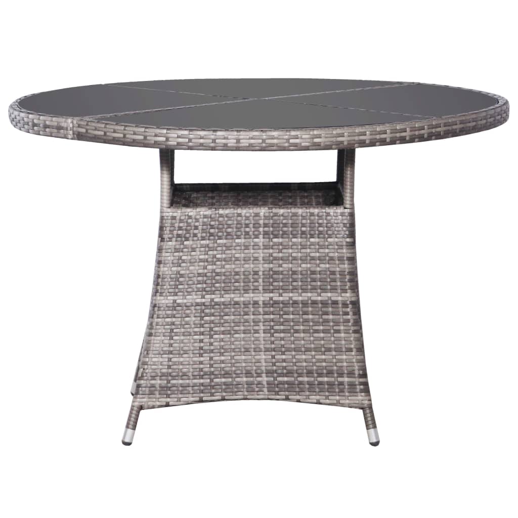 vidaXL 5 Piece Garden Dining Set Poly Rattan Anthracite & Grey