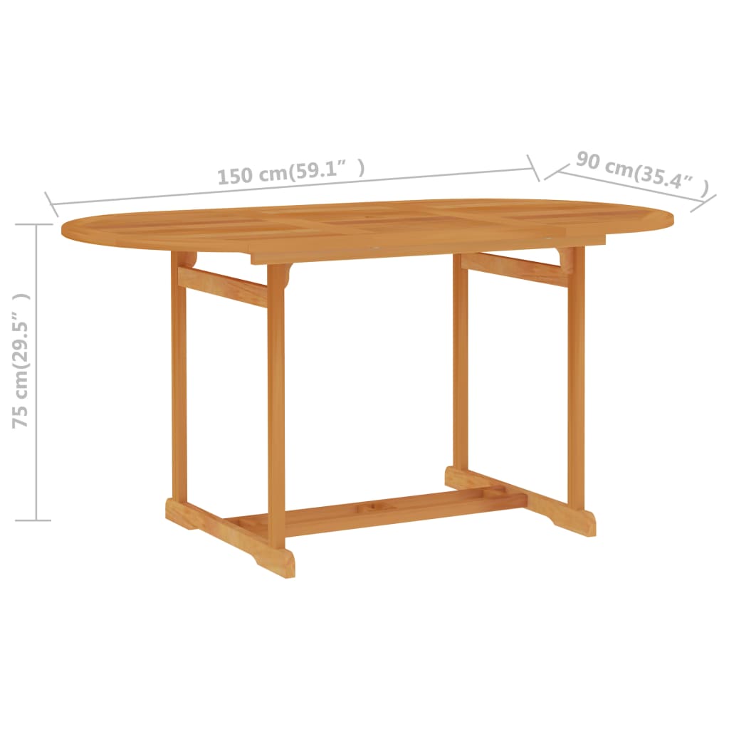 vidaXL 7 Piece Garden Dining Set Solid Teak Wood