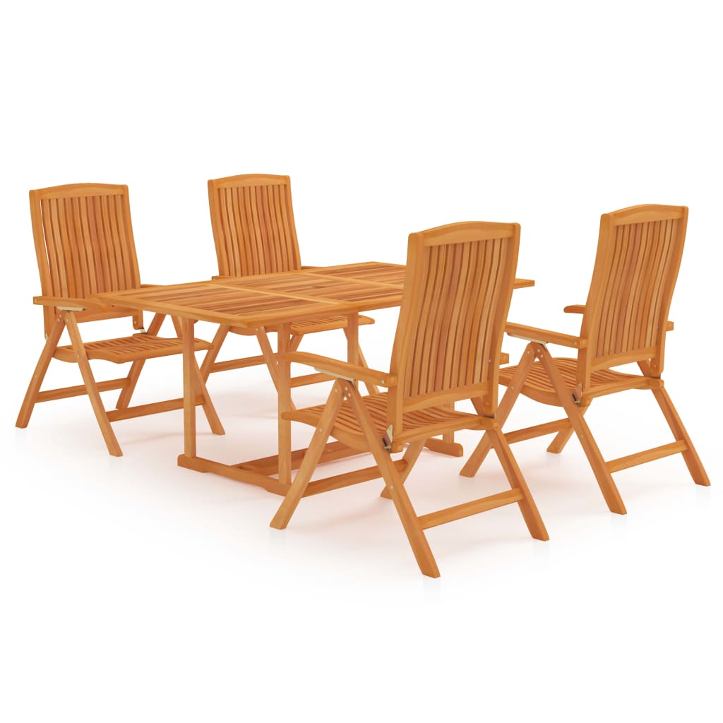 vidaXL 5 Piece Garden Dining Set Solid Teak Wood