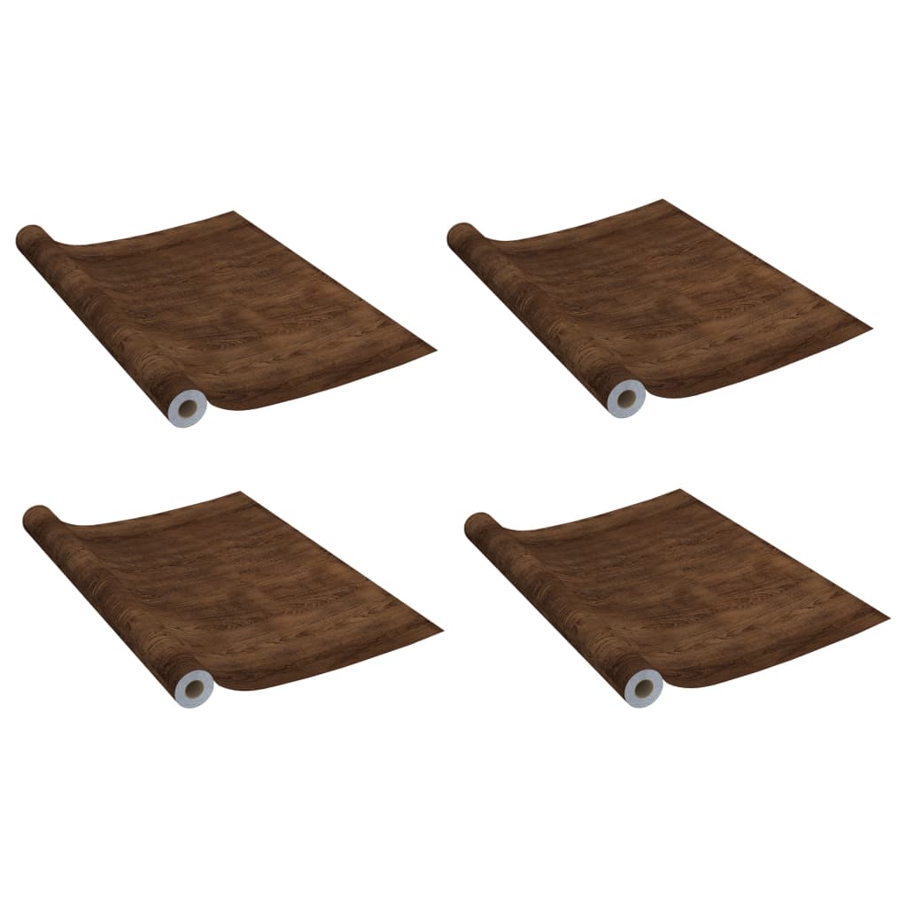 Door Film | Set of 4 | Dark Oak | PVC | 210 x 90 cm | Decorative Inlays