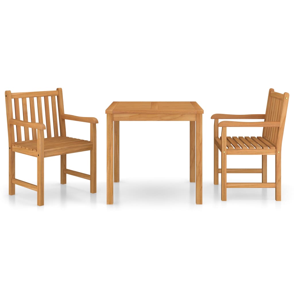 vidaXL 3 Piece Garden Dining Set Solid Teak Wood