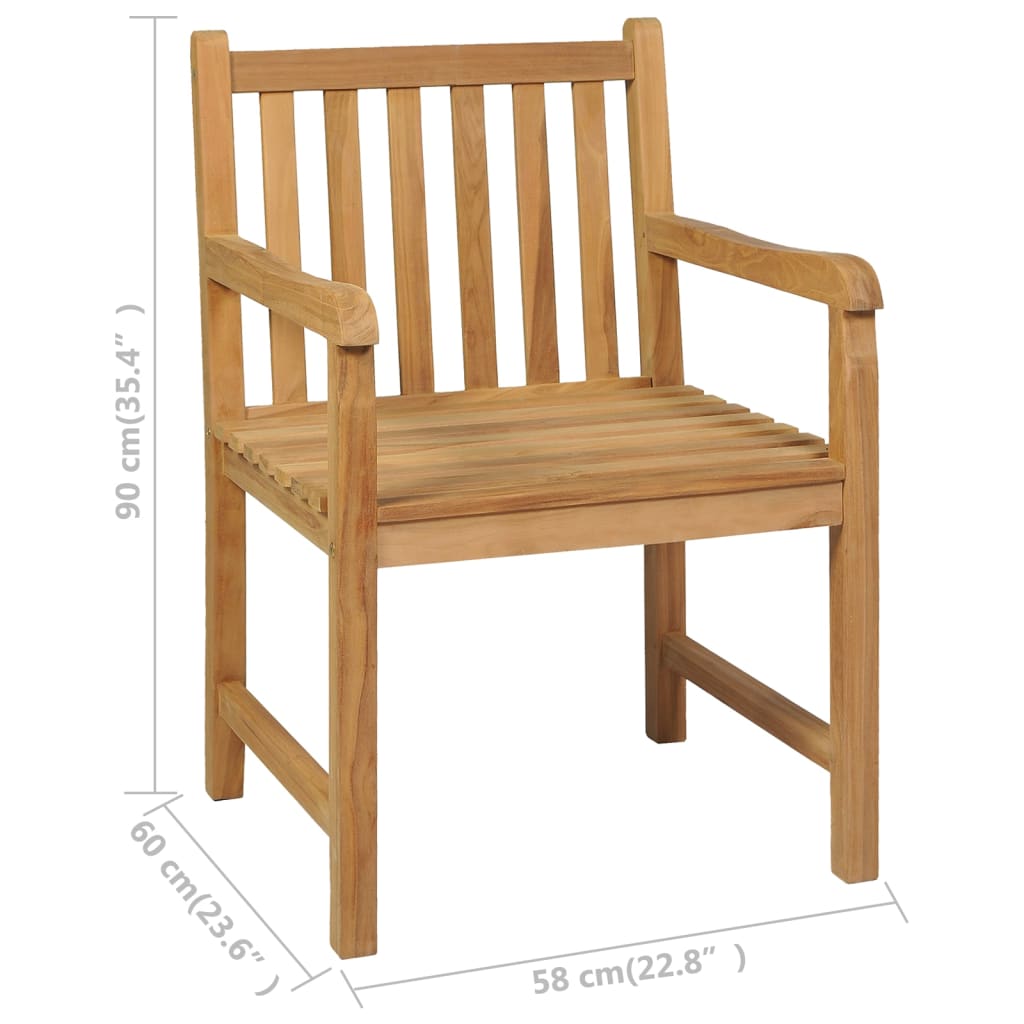 Garden Dining Set | Teak Brown | Solid Teak Wood | 5 Piece Set | Durable