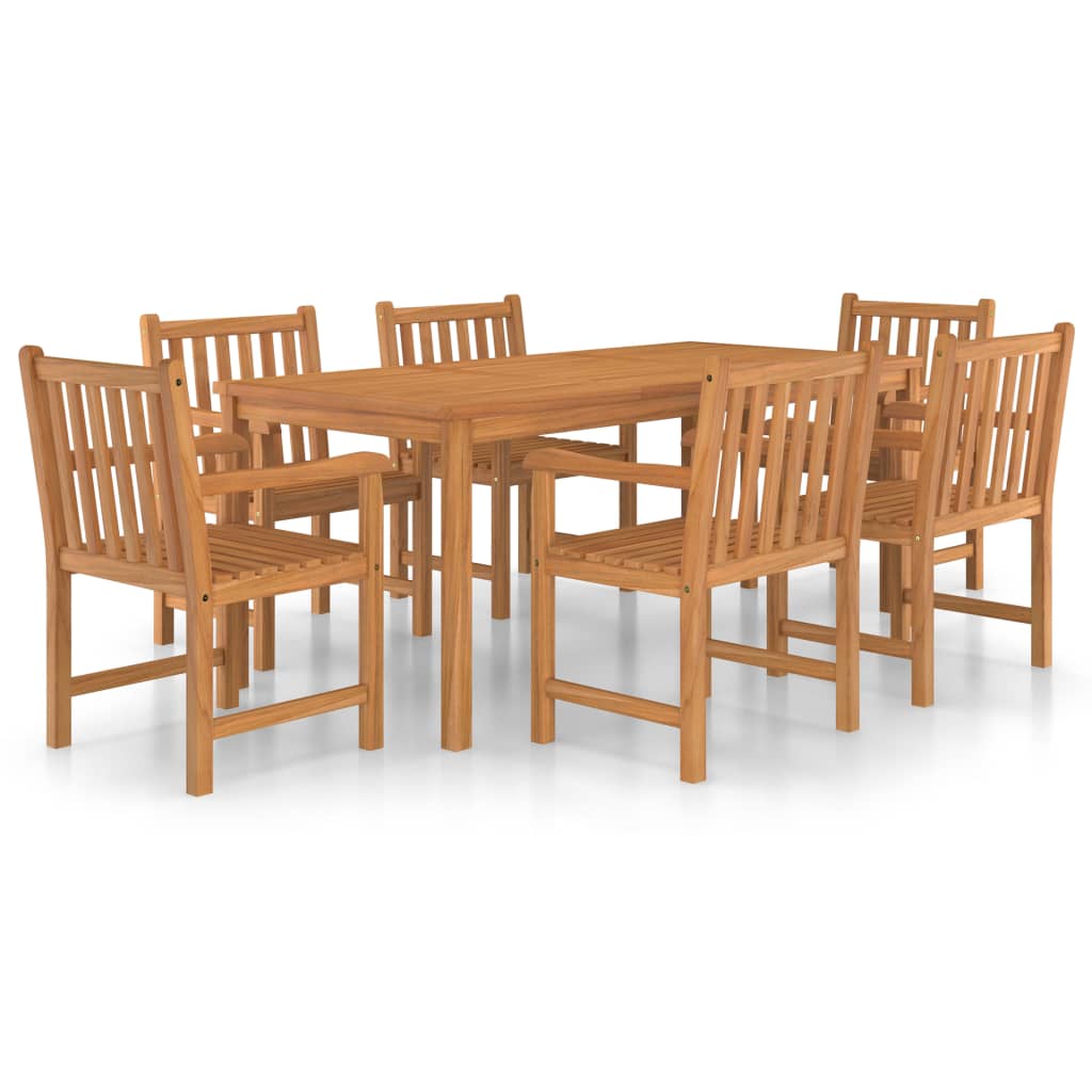 vidaXL 7 Piece Garden Dining Set Solid Teak Wood