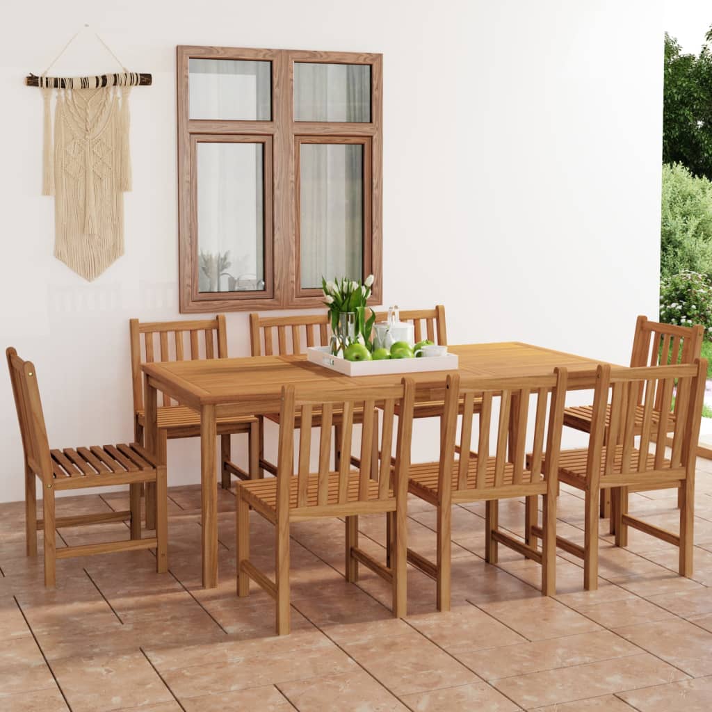 Garden Dinings Set | Warm Brown | Solid Teak Wood | Large |  Durable