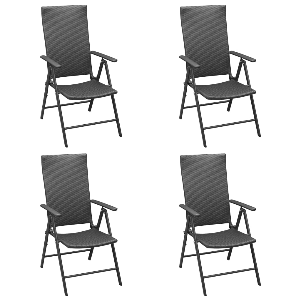 vidaXL 5 Piece Garden Dining Set Black