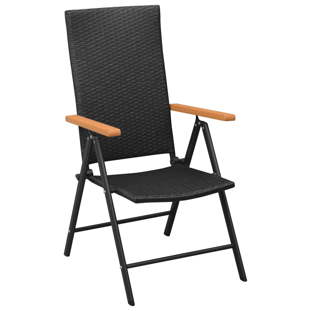 Dining Set | Black, Brown | PE rattan, WPC, aluminium | Small