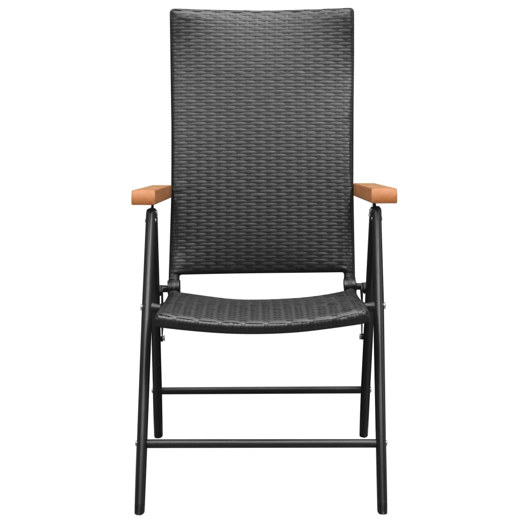 Dining Set | Black, Brown | PE rattan, WPC, aluminium | Small