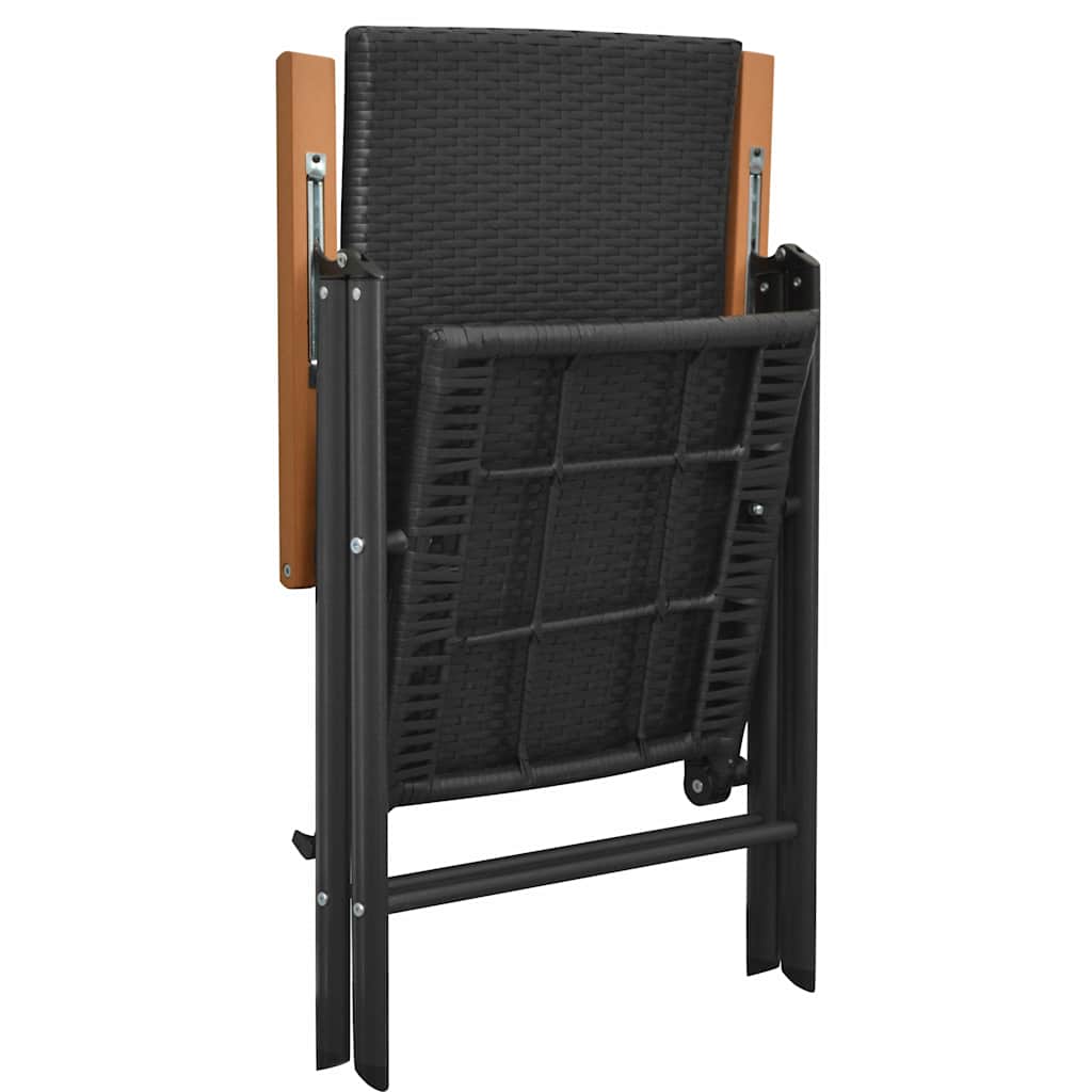 Dining Set | Black, Brown | PE rattan, WPC, aluminium | Small