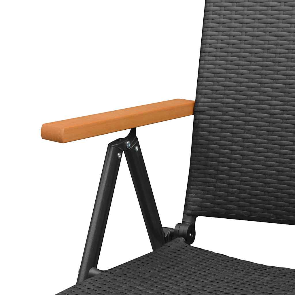 Dining Set | Black and Brown | PE Rattan, WPC, Steel, Glass | Standard