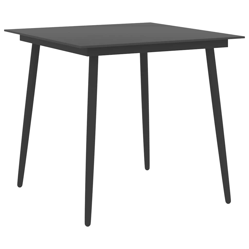 3 Piece Garden Dining Set Black and Brown