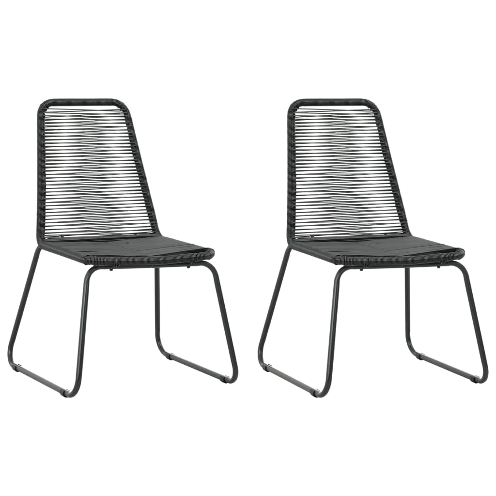 Dining Set | Black | PVC Rattan | Compact | Lightweight | Dining Set