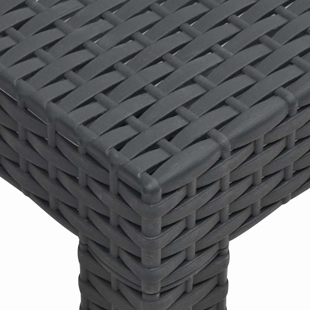 315640 vidaXL Garden Table Anthracite 58x58x41 cm PP Rattan