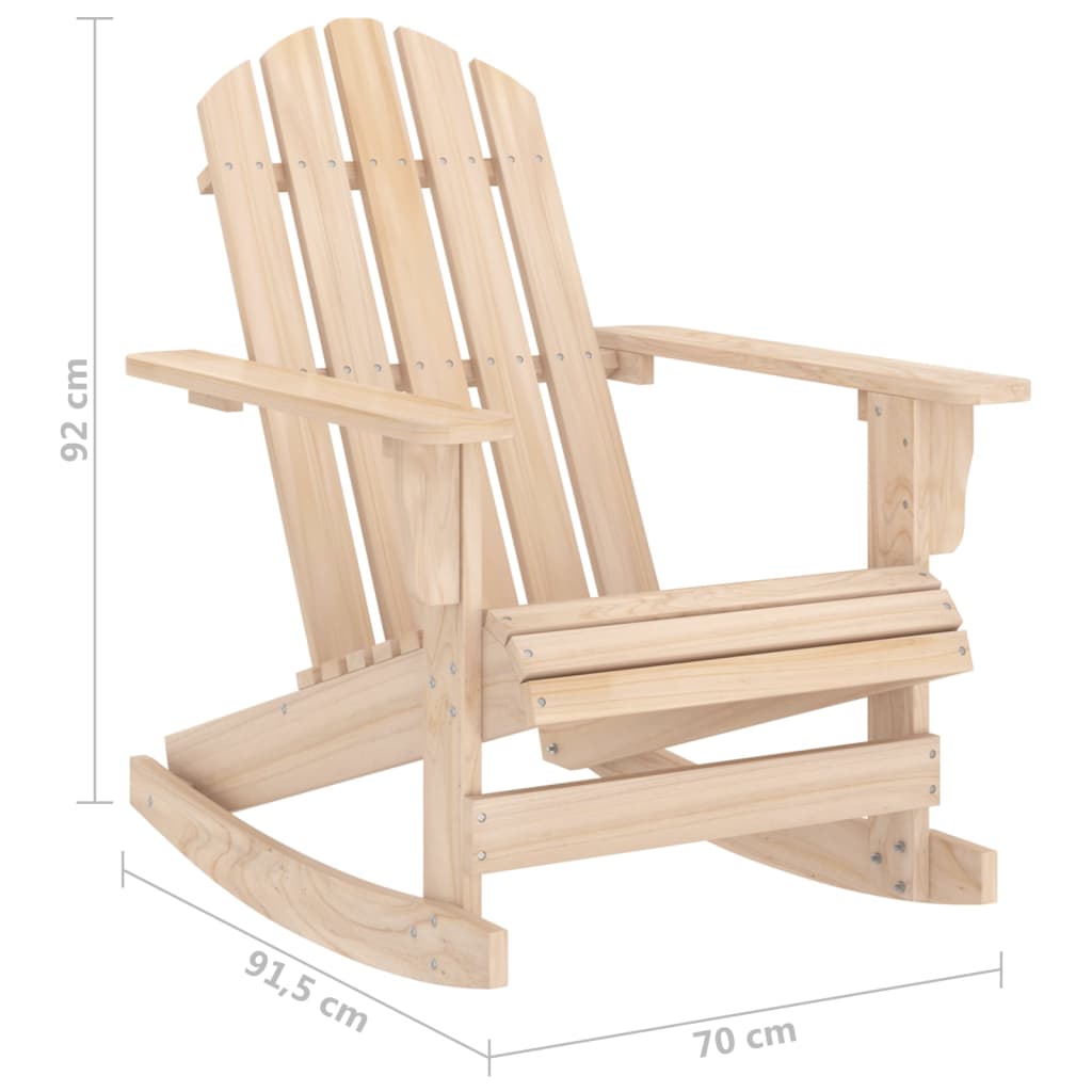 Garden Rocking Chair | Brown | Solid Fir Wood | Medium