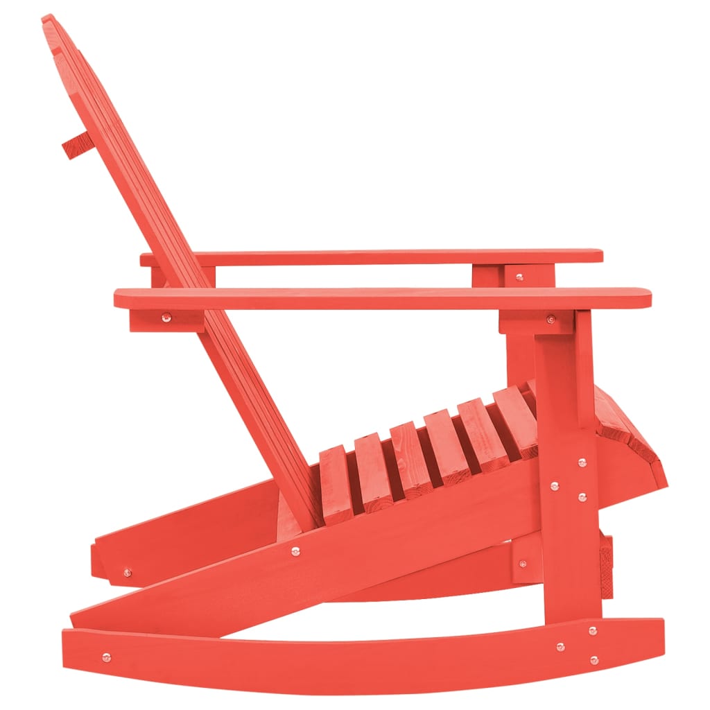 Garden Rocking Chair | Red | Solid Fir Wood | Medium | Durable