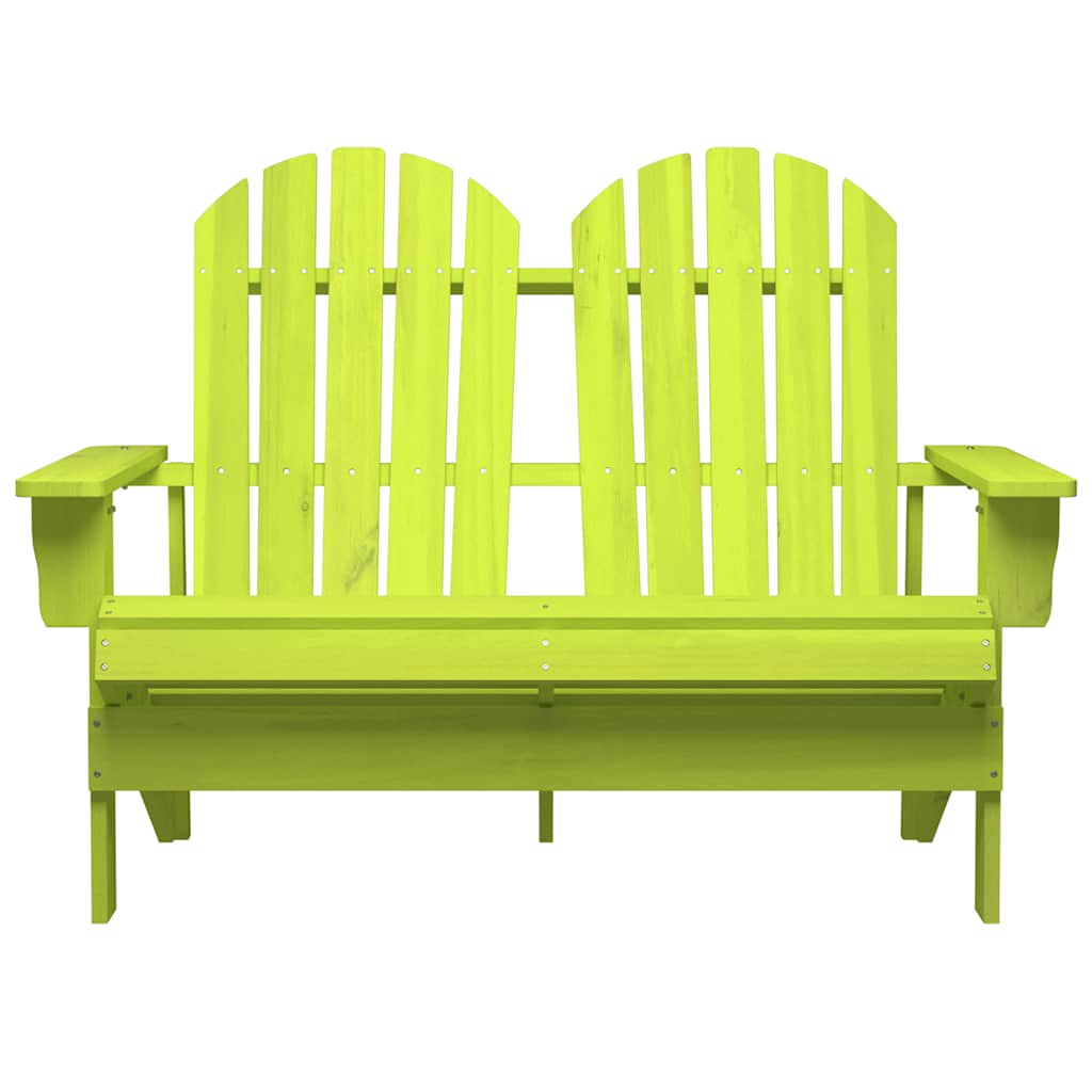 Garden Chair | Green | Solid fir wood | 2-Seater | Durable
