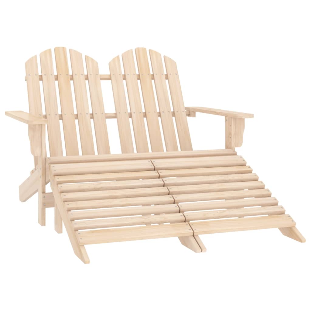 Garden Chair | Natural Wood | Solid Fir Wood | 2-Seater | Detachable